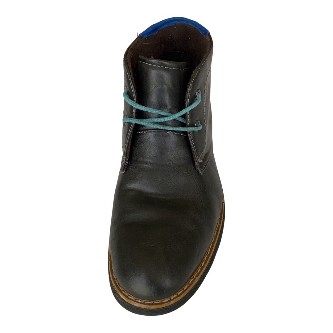 Mens Ankle Boot Gray Lace Up SZ 9 chukka style vegan preppy academic cybercore