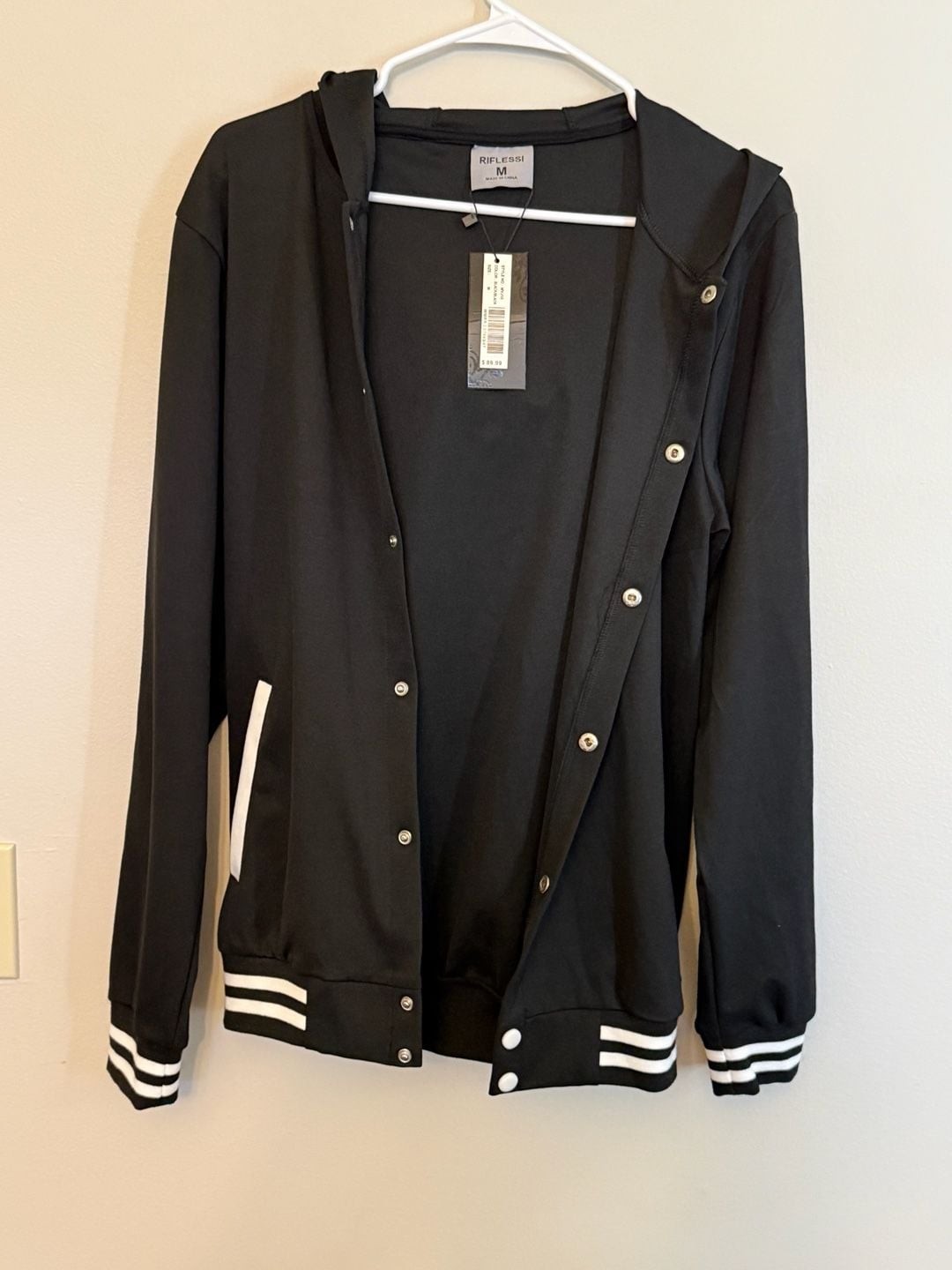 Riflessi Loyalty & Respect Varsity Style Snap-Front Hoodie Jacket