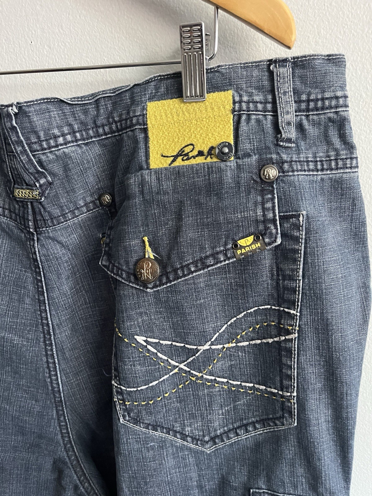 Vintage Y2K Parish Nation Hip Hop 90s Grunge Blue Denim Shorts Men’s Size 40×13