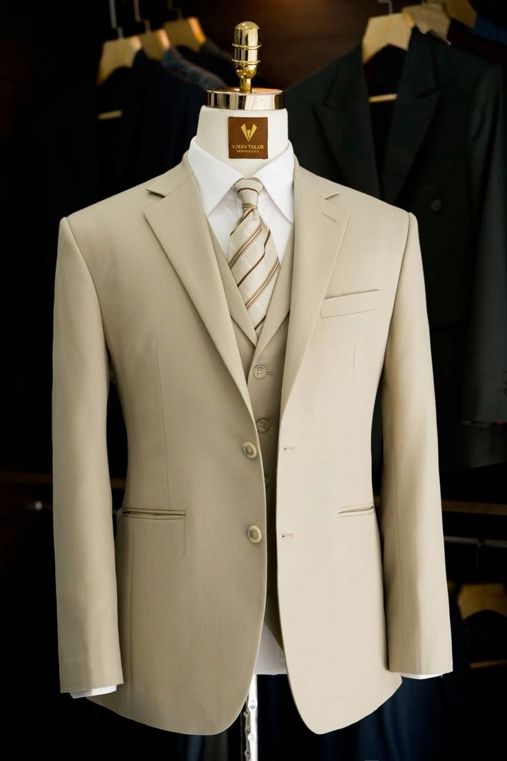 Business Men’s Suits 3Pcs Formal Workwear Tuxedos Jacket Evening Dinner Coat