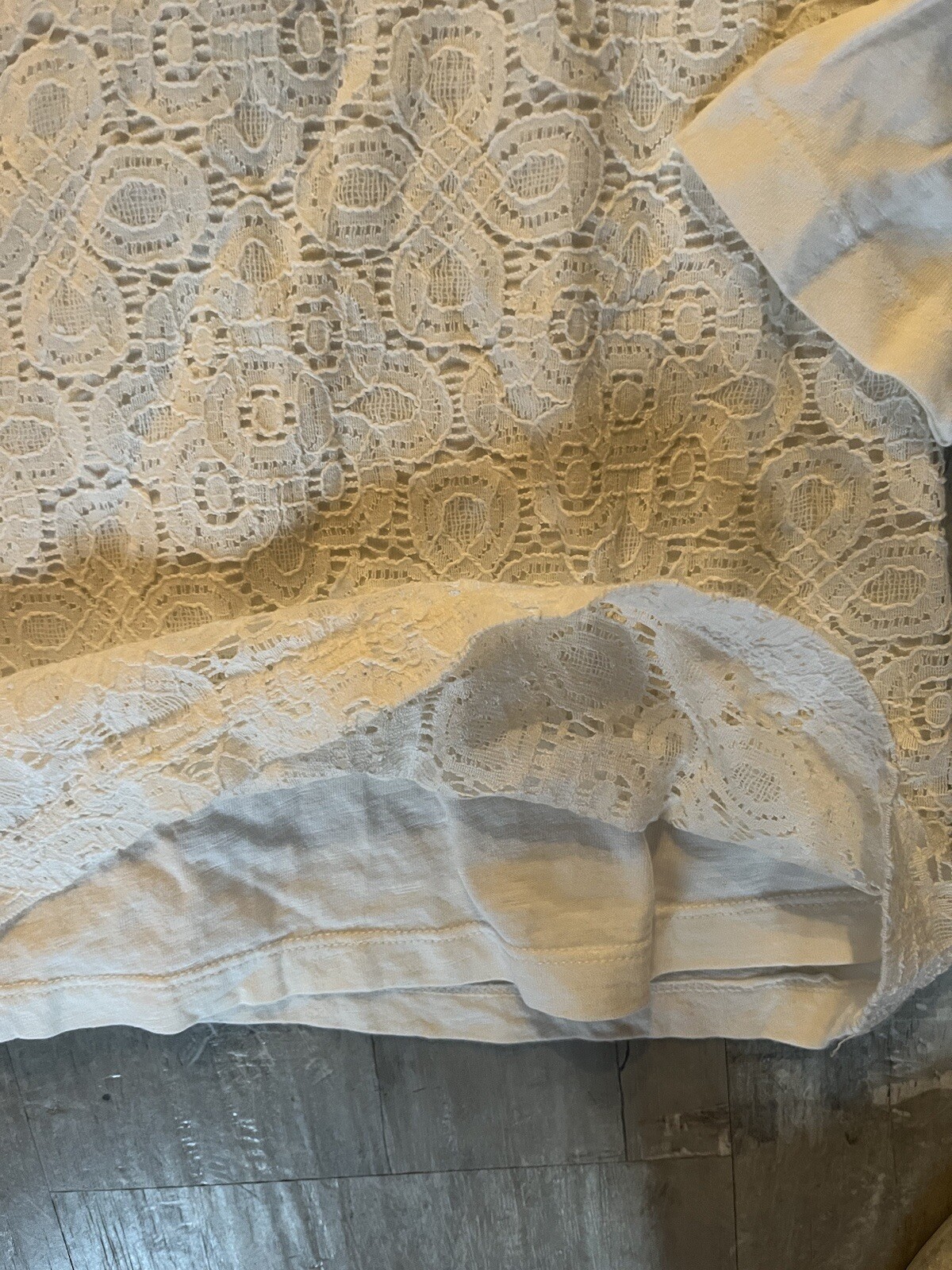 “Old Navy” Women’s Blouse, Size Small, With Lace Over Lay Ivory