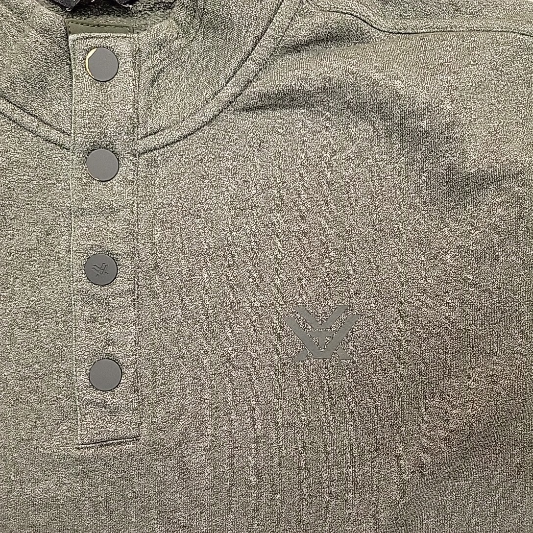 Vortex Pullover Mens XL Gray Snap Fleece Sweatshirt Outdoor Hunting Layer