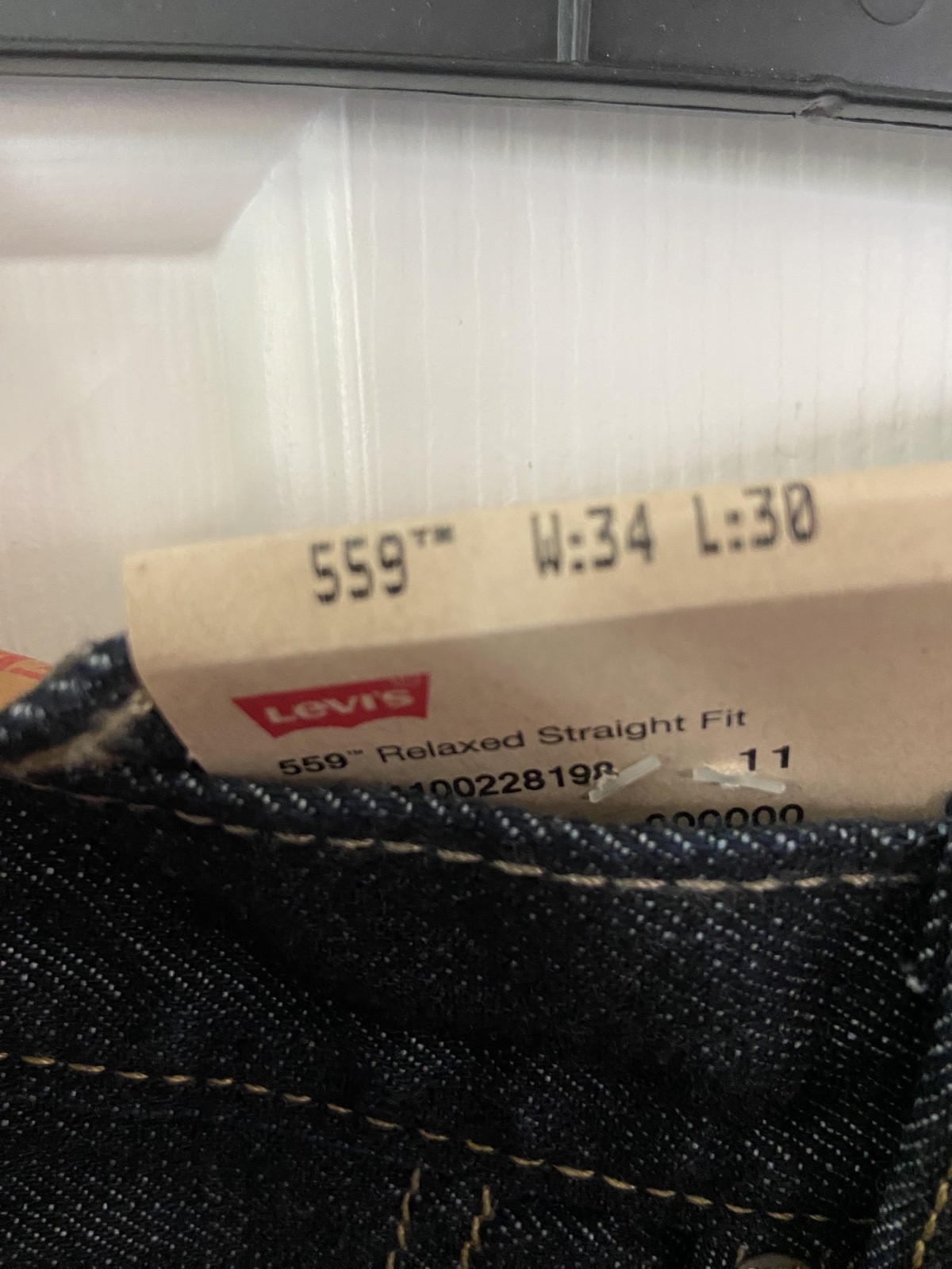 Levi’s 559 Relaxed Straight Fit Men’s Jeans Dark Wash Denim Size 34×30 NWT