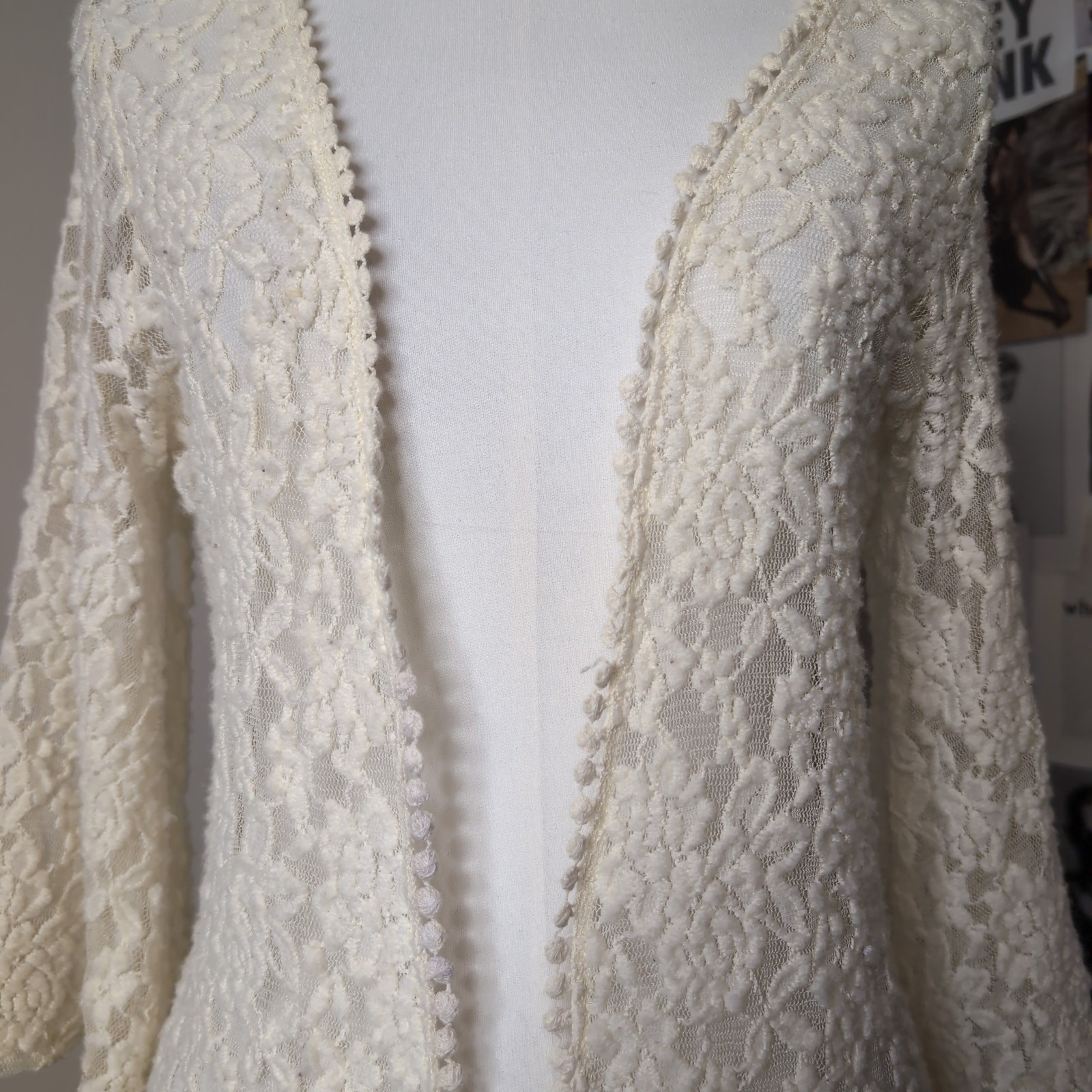 Lace Open Front Long Cardigan Boho fairy