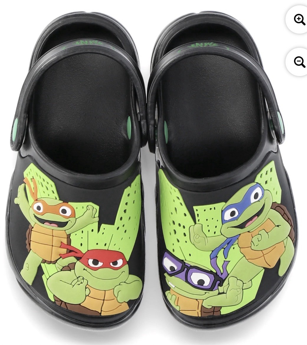 Teenage Mutant Ninja Turtles Toddler Boys Size 9-10 Waterproof Clogs Black
