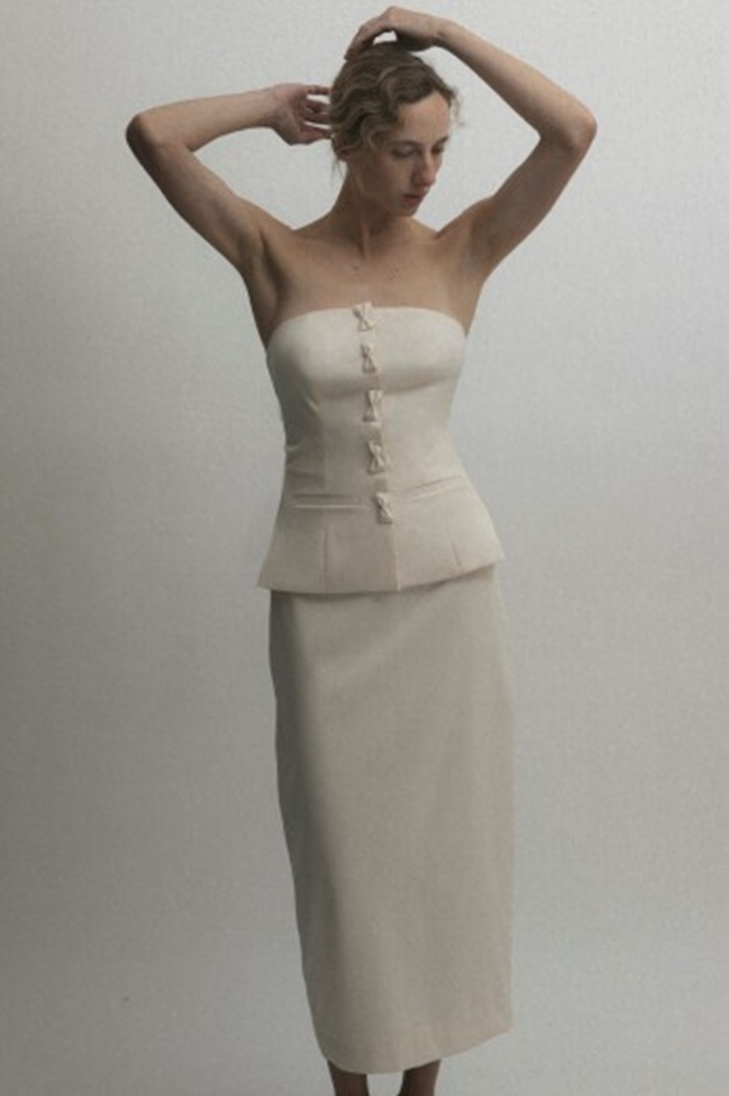 Marlies Grace Olivia Strapless Top Bow Size Large Ivory