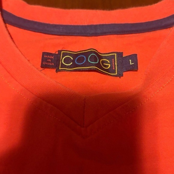 Coogi Australia Graphic Tee Red Embroidered Logo Vintage Style L