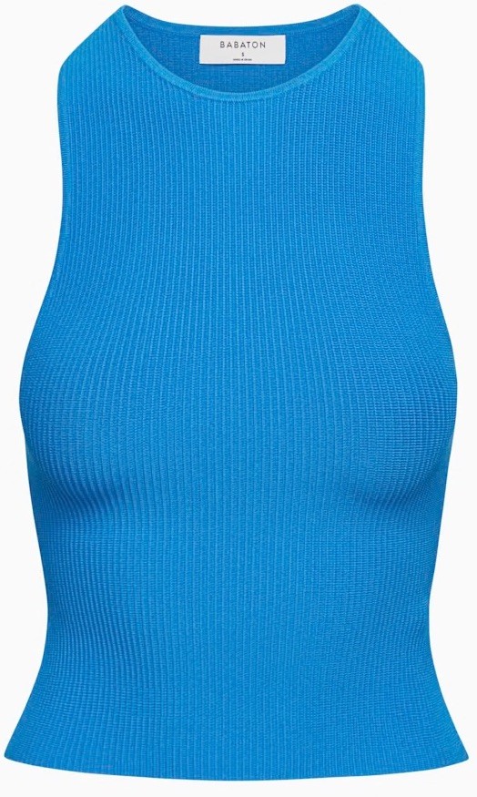 *NWT* Aritzia Babaton Sculpt Knit Racer Tank. Size: S. Color: Mazarine Blue