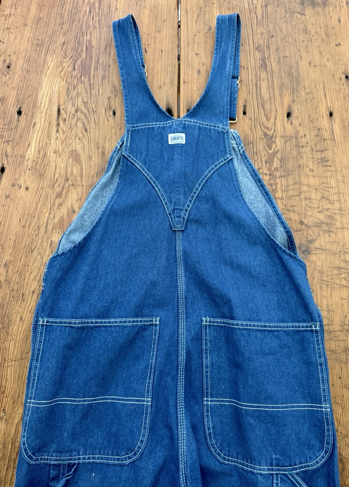 Liberty Overalls Men’s 32X30 Bib Utility Denim Blue Workwear Carpenter Made USA