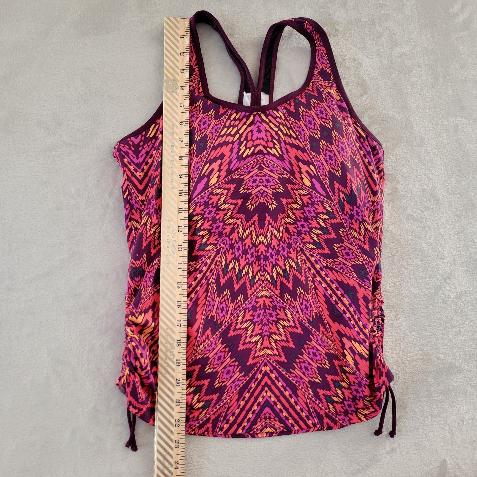 Athleta Raspberry Cayo Coco Ready To Run Tankini Swim Top L Padded