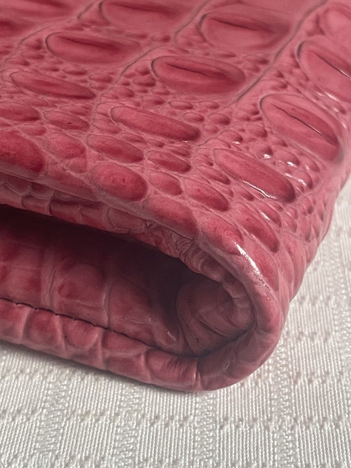 Gorgeous Brahmin Melbourne Mojito Croc Embossed Crossbody Pink Bag Multi Slots