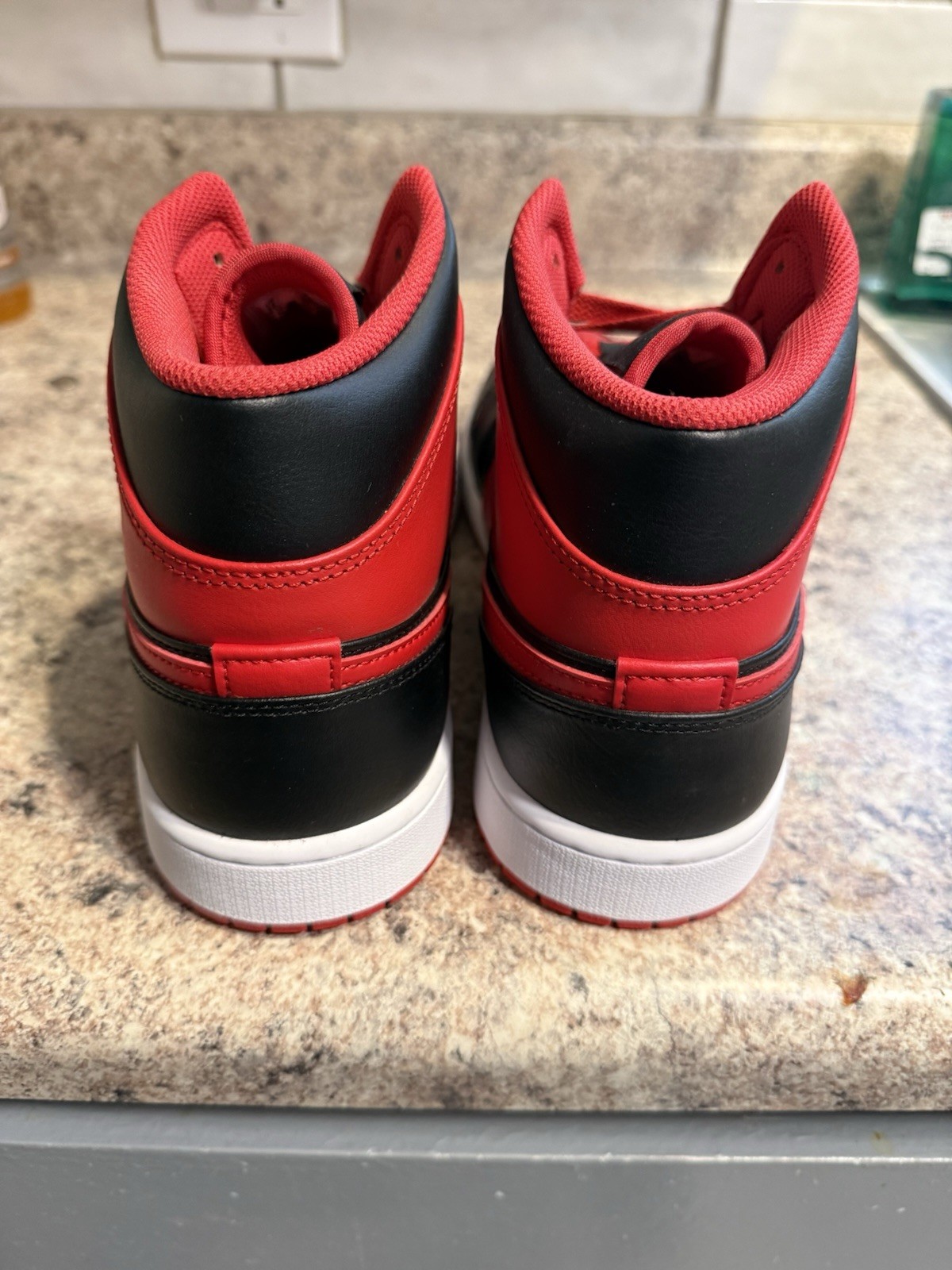 Never worn! Jordan 1 Mid Alternate Bred Black/Fire Red/White DQ8426-060. No box
