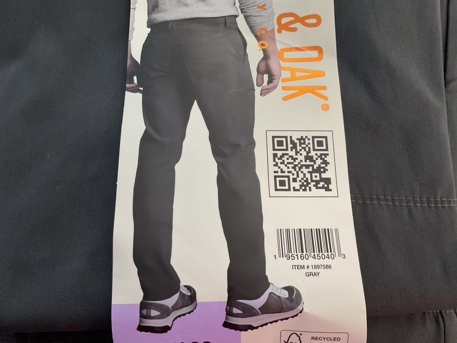 Copper and Oak Supply Co Men’s Tech Utility Gray Pants Straight Fit – Size 30×32
