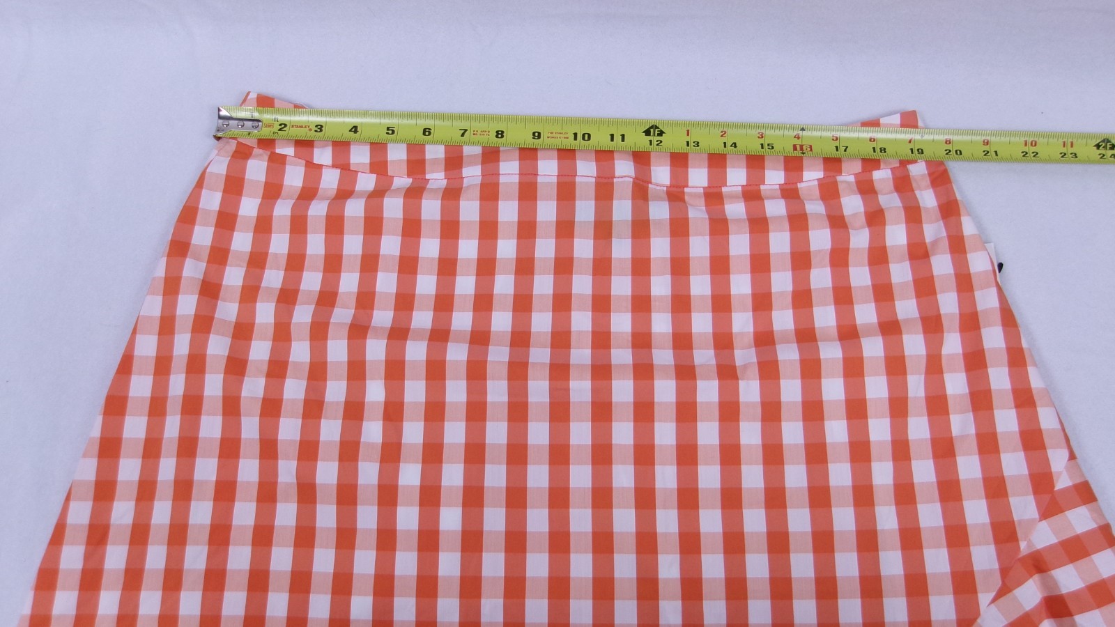 Eloquii Orange White Gingham Ruffle Skirt Size 16