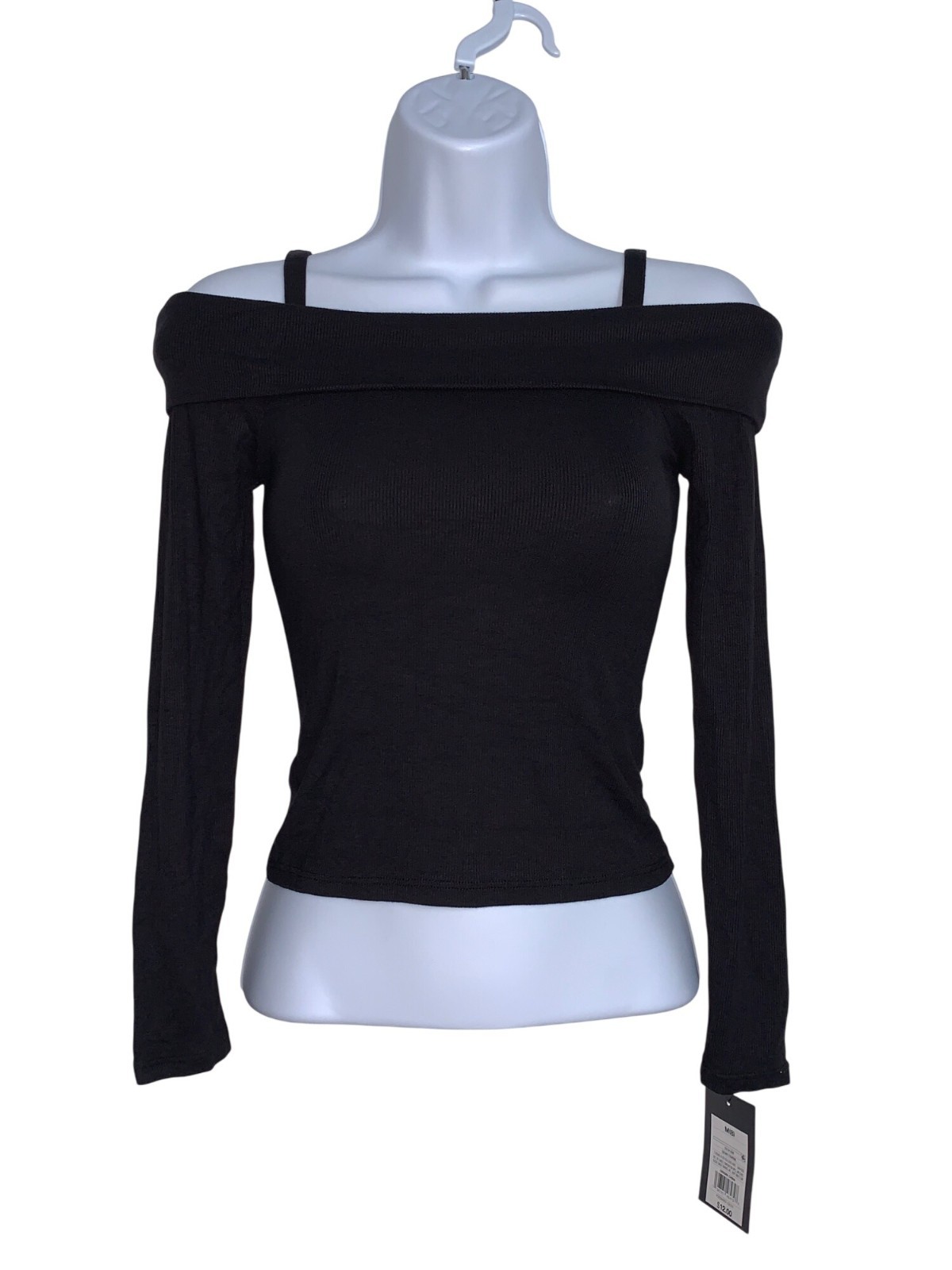 Art Class Juniors Off-The-Shoulder Long Sleeve Top Black