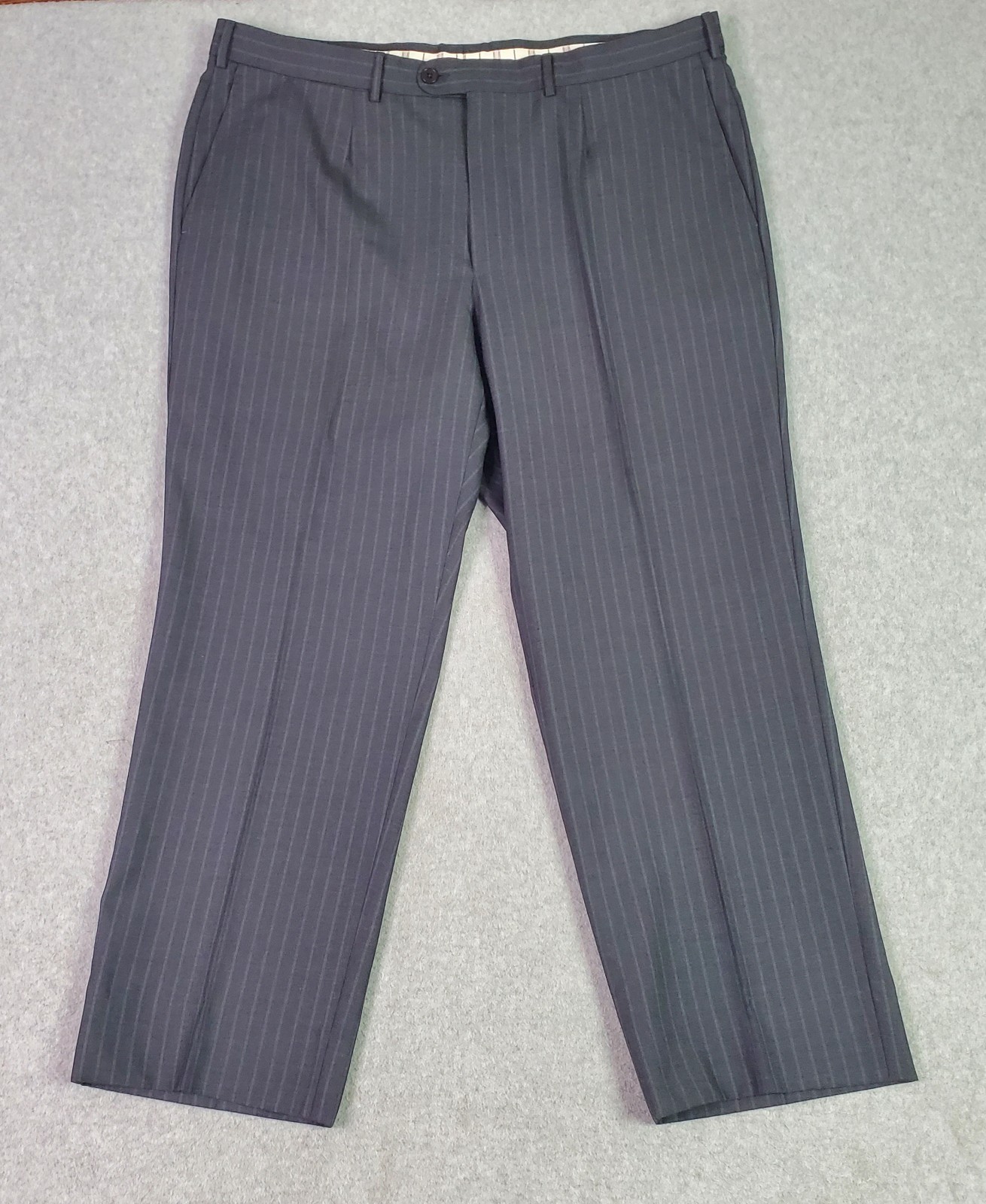 Ermenegildo Zegna Suit Mens 46R Gray 2 Button 100% Wool Pinstripe Pants 39×28