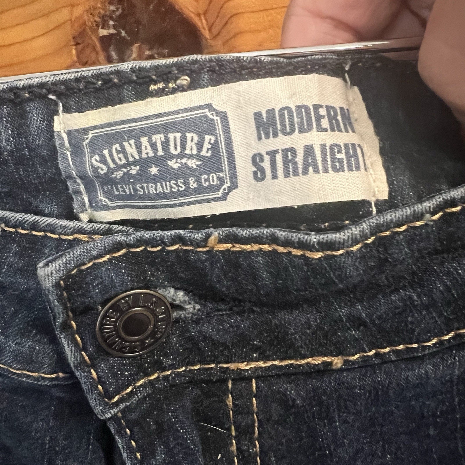 Women’s Signature By Levi Strauss Modern Straight Jeans Dark Wash 18
