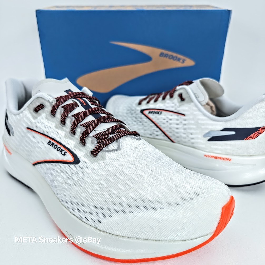 Brooks Hyperion US 13 Men’s White Black Orange Speed Lightweight Neutral Run New