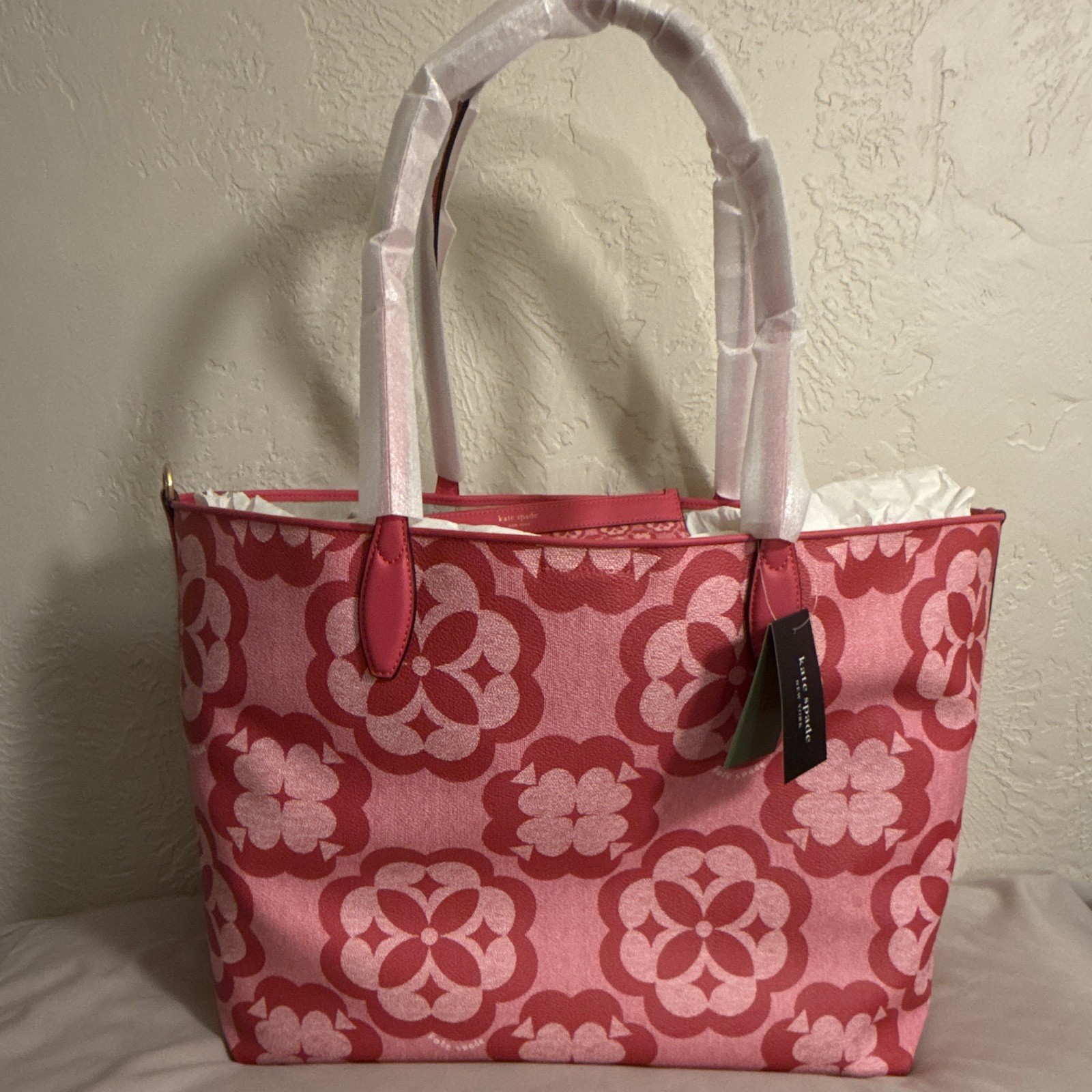 kate spade new york Large Spade Flower Pink Tote w/ Pouch, Inner Pockets