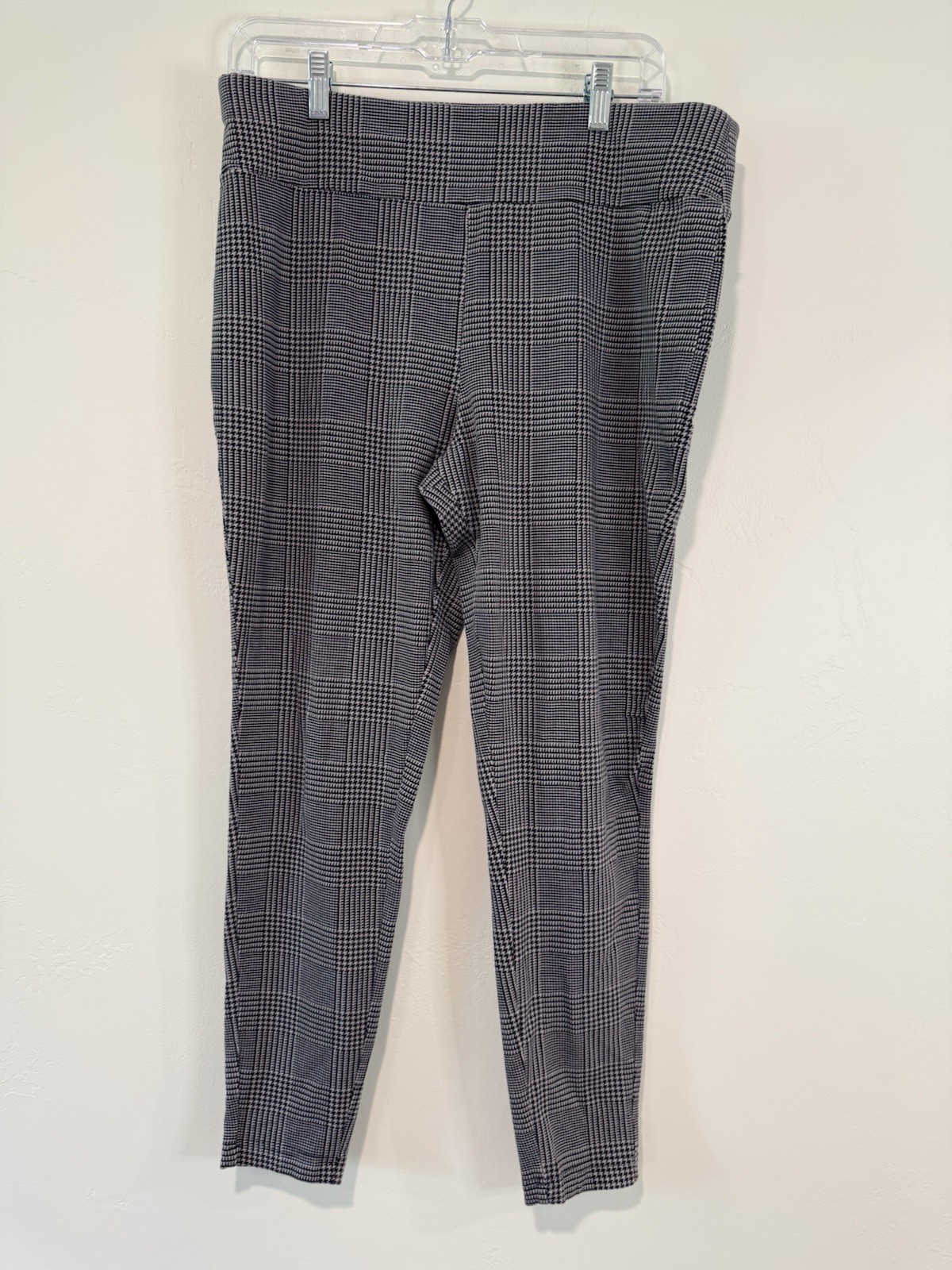 Terra & Sky Plaid Pull On Ponte Pants Womens 0X 14W Stretch Career Casual