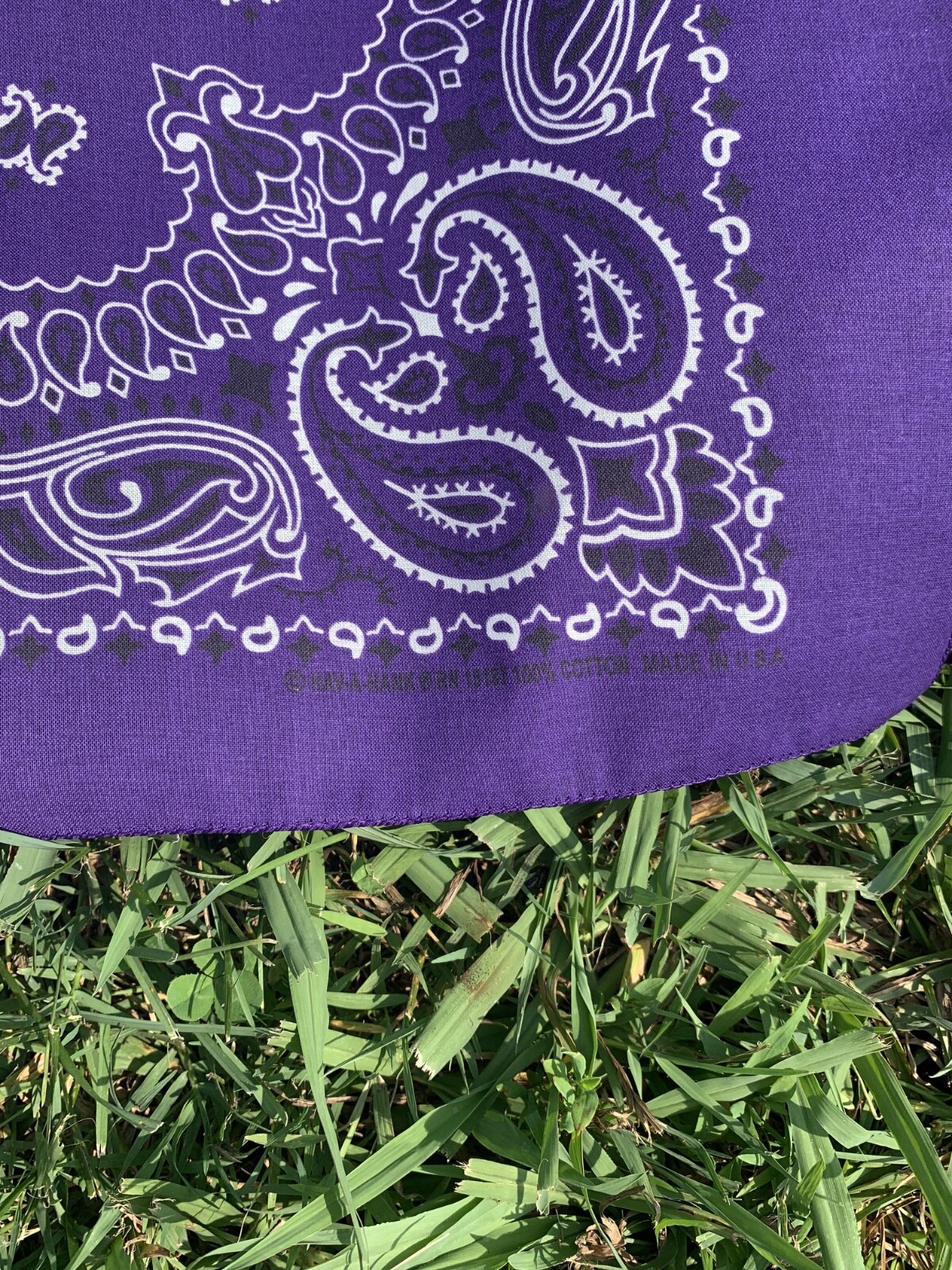 Purple Paisley 22x22in Hav-A-Hank Bandanna USA Made Bikers to Hikers Cup Holders