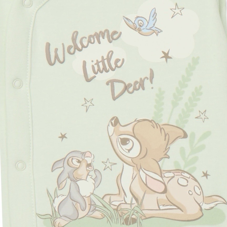 Disney Baby Unisex “Bambi & Thumper” Newborn Long-Sleeve Top, Pants & Bib, New!