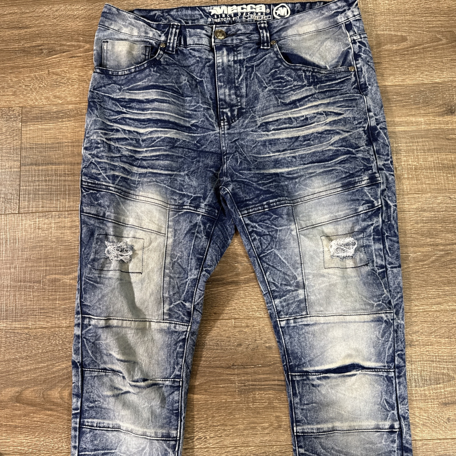 Vintage mecca Mens Jeans 36X32 Denim Hip Hop Streetwear Distress Y2K Grunge 90s