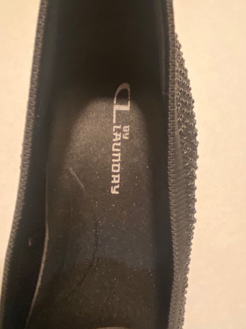 CL by Laundry Black Dress Sparkle Comfort Wedge Shoes Ladies Size 9W