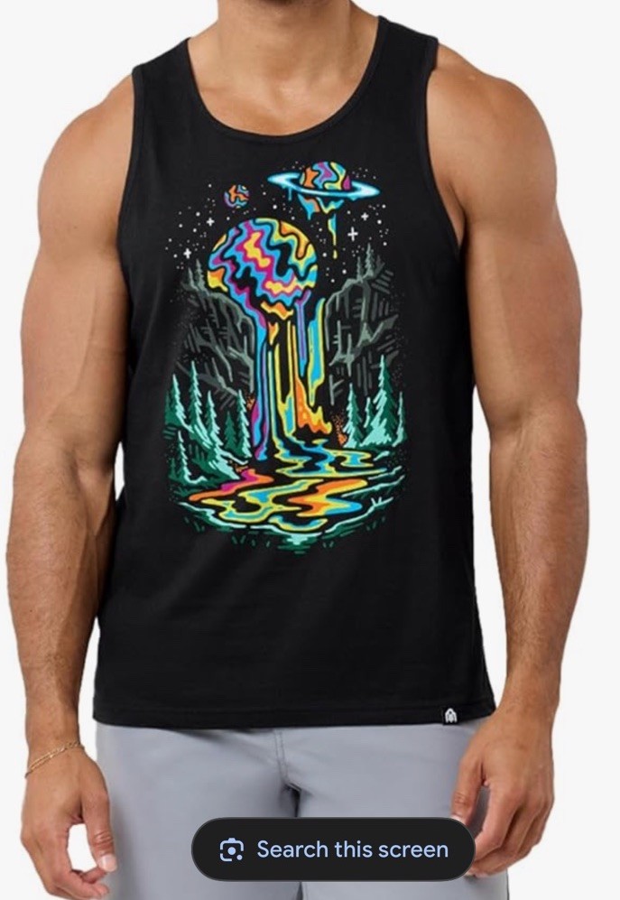 Into The Am Skull Rose Muscle Tank Top Black Beach Summer Multicolor Mens L