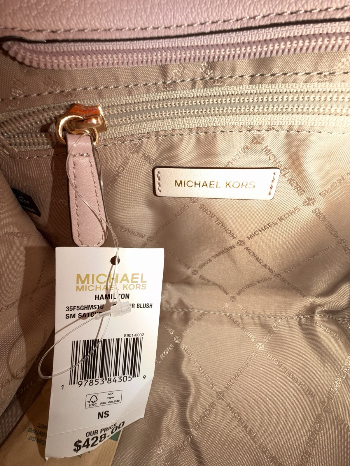 Michael Kors Hamilton Small Satchel Shoulder Crossbody Bag Exotic Pink Multi