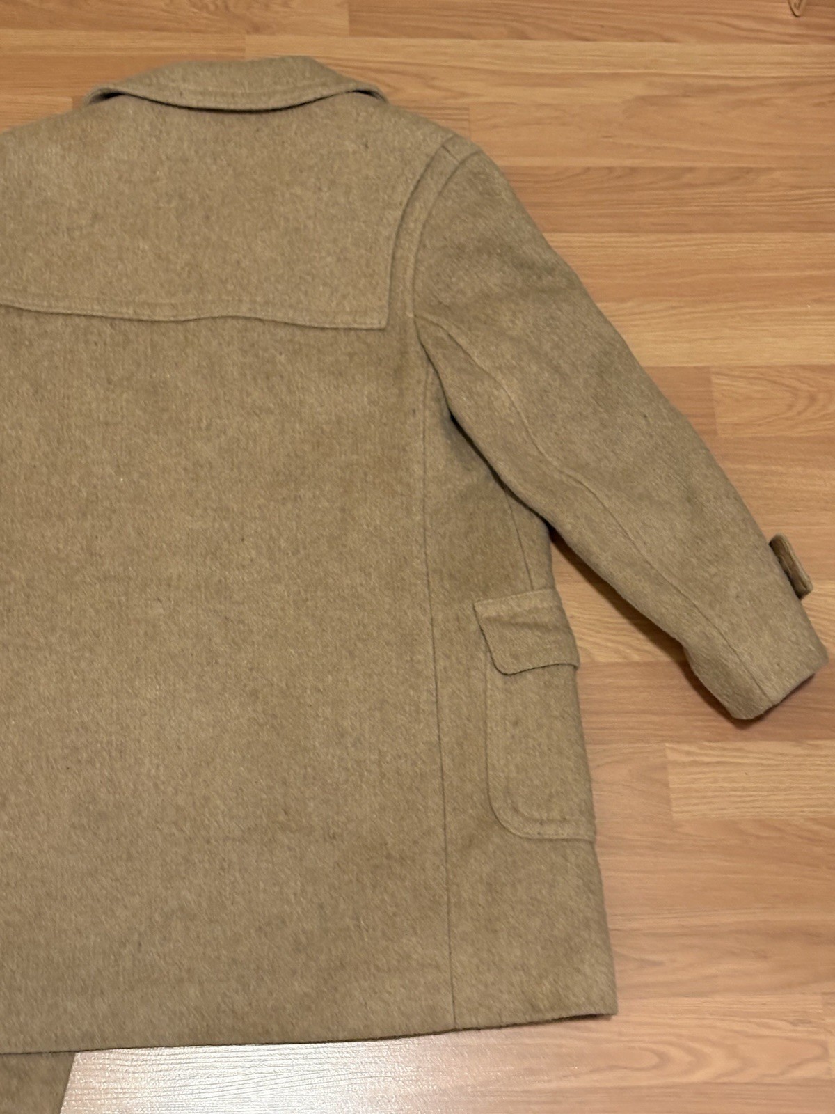 Vintage Lodenfrey Grey Wool Toggle Duffle Coat Plaid Lined West Germany Flaw