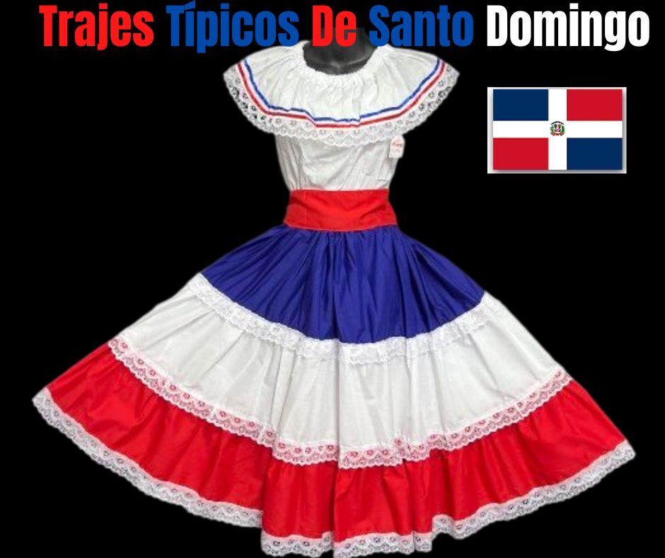 Dominican Republic, Puerto Rico Traditional Dress Traje del Caribe (3 Piezas)