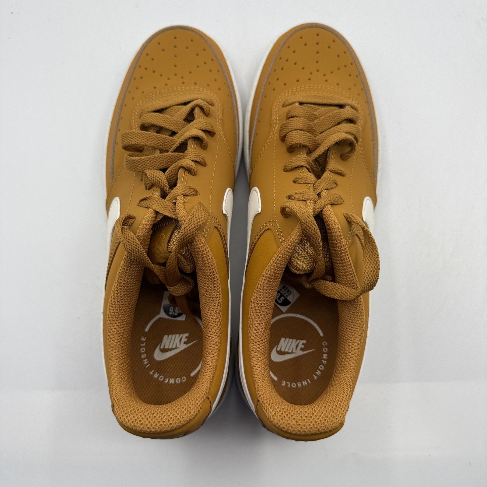 Nike Court Vision Lo V2 NBK Men 9.5 Wheat Sail Low Top Sneakers HV8139-700