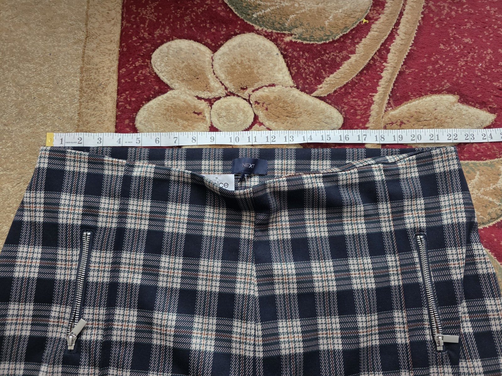 Next Women’s Checked Trousers Size 24R Blue Mix New with Tags