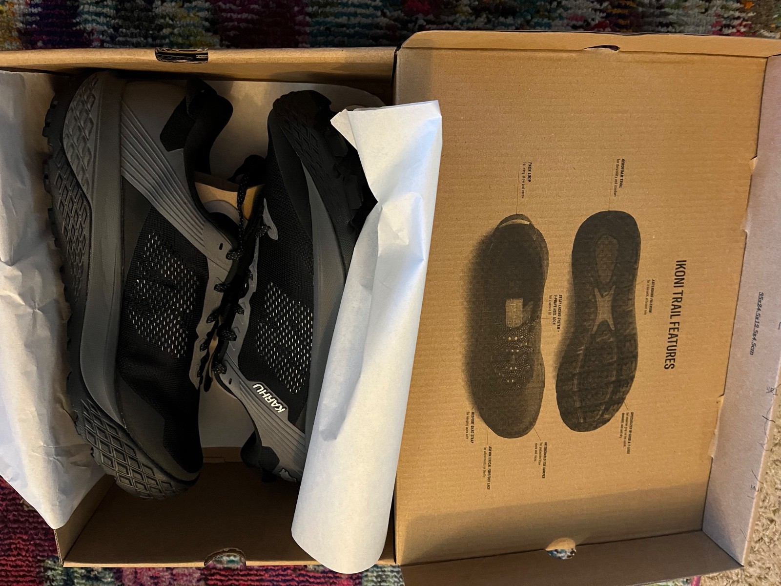 Karhu Ikoni Trail WR Mens Running Shoes Black Grey F104006 Size 11.5