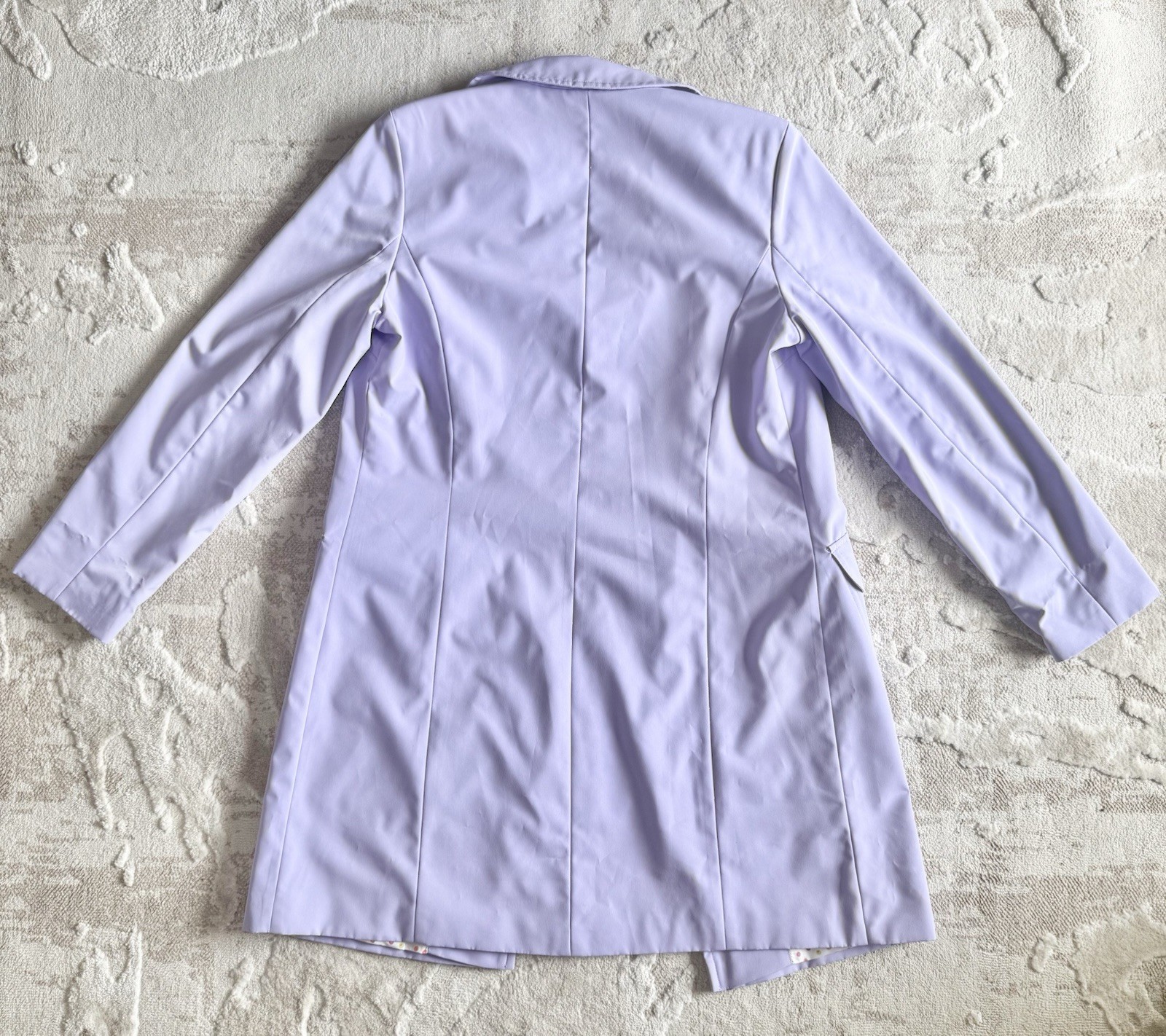 VINTAGE Liz Claiborne Lavender Lilac Rain Trench Coat Flower Buttons Size S
