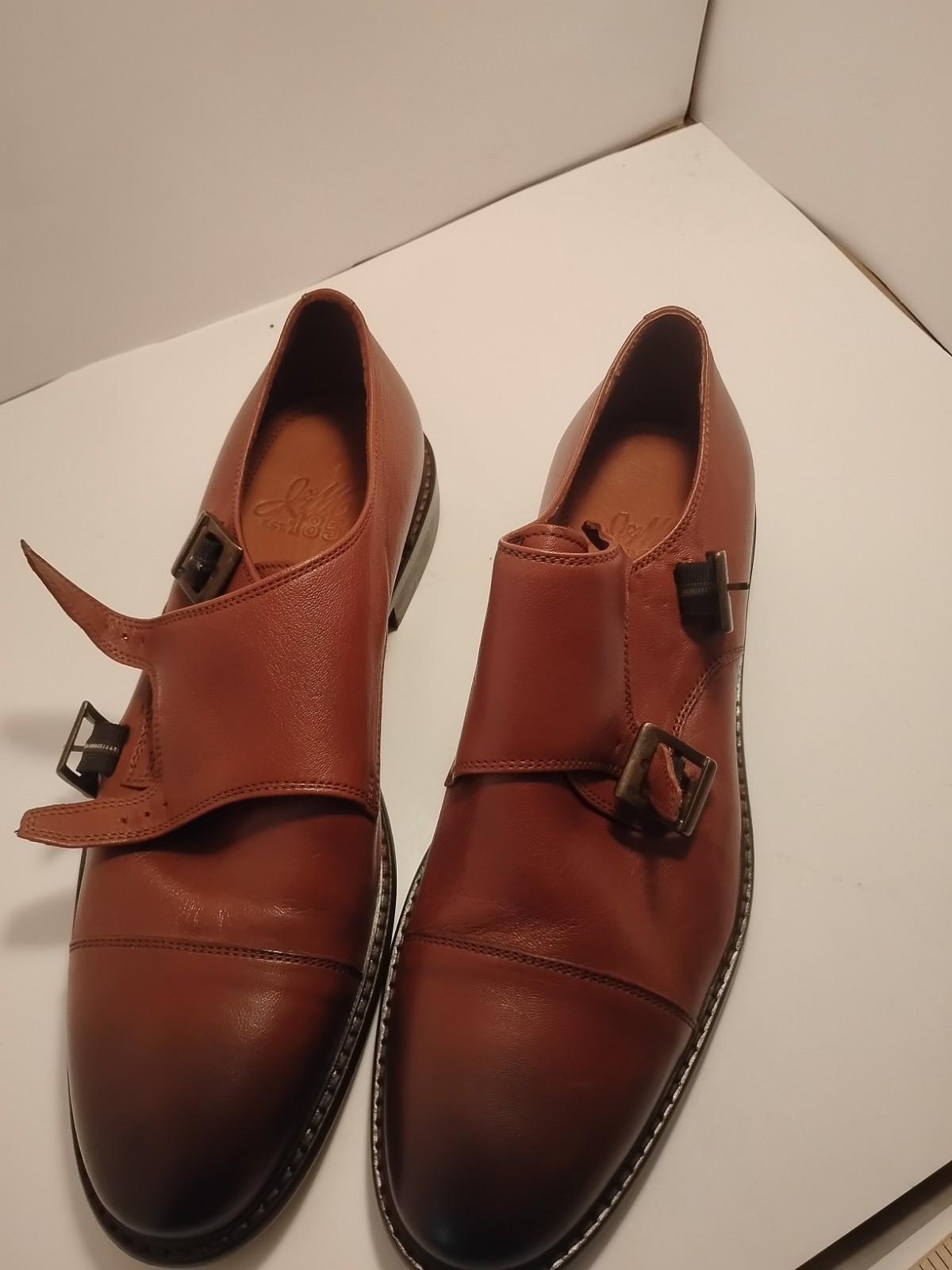 Vintage J&M Est. 1850 Johnston & Murray Maddox Tan Italian Calfskin Double…