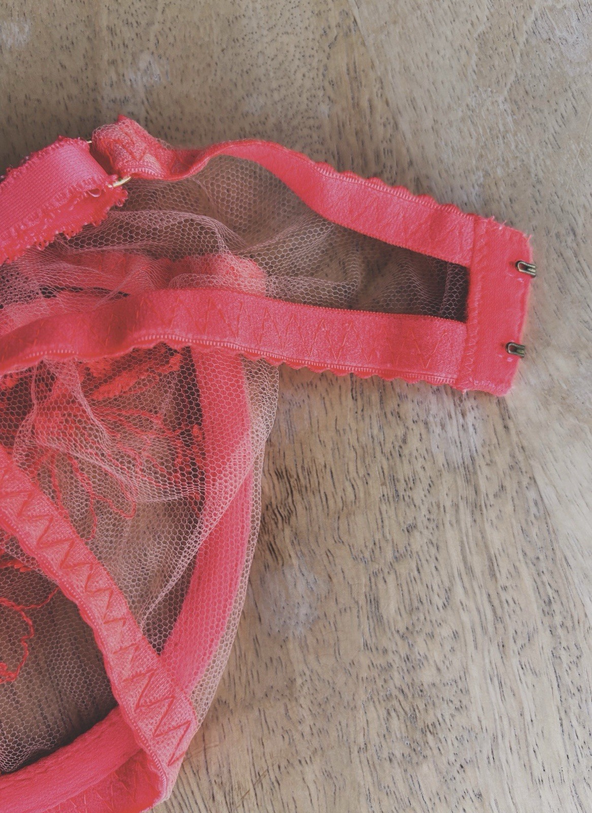 Agent Provocateur Jayce Floral Vibrant Neon Coral Plunge Bra 34D