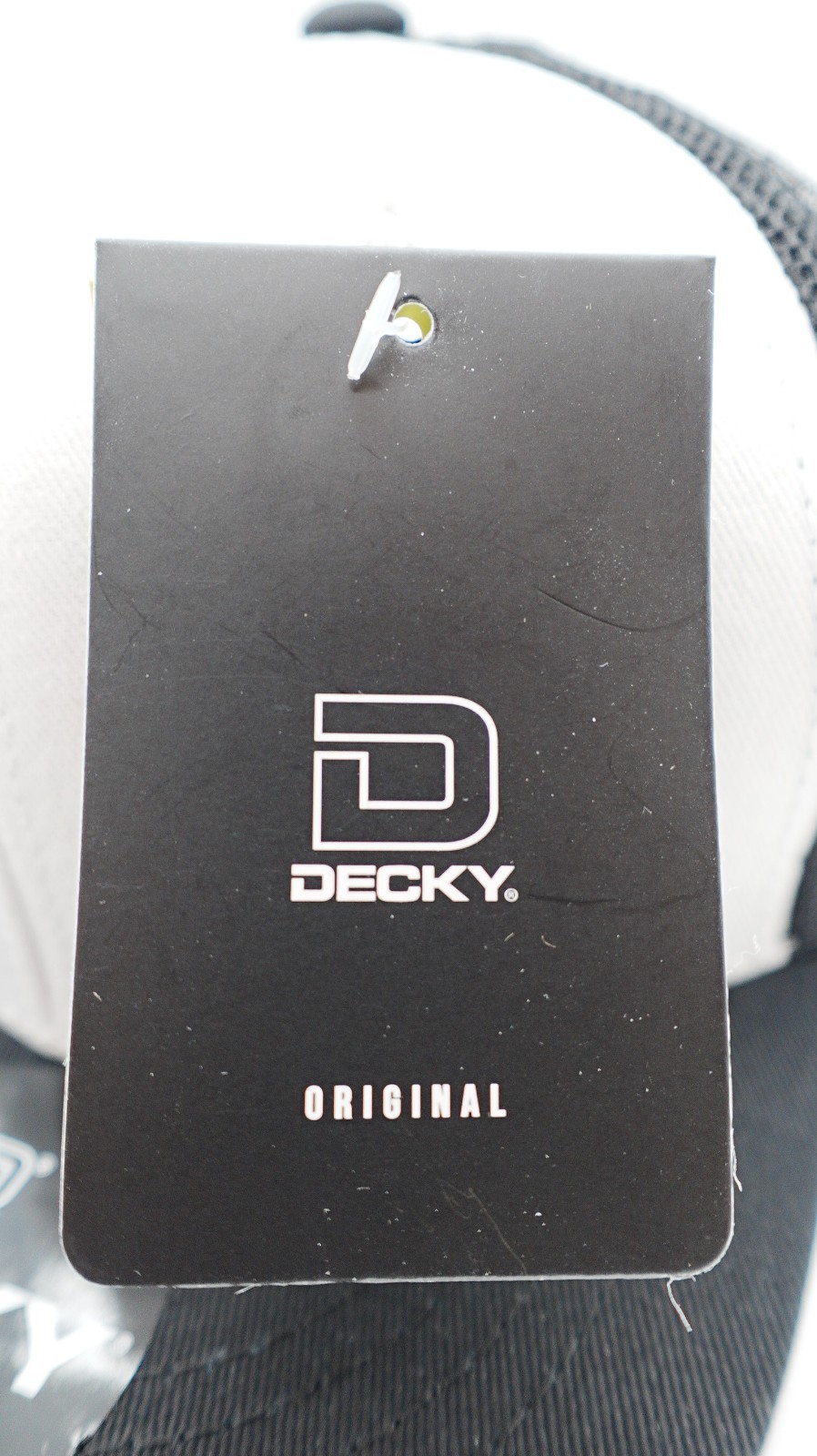 Decky Youth Original 6 Panel Flat Bill Trucker Cap Black White Mesh Snapback Hat