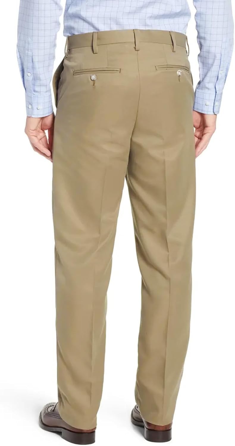 Mens Dress Pants Hidden Expandable Waist Premium Stretch Texture Weave Slacks