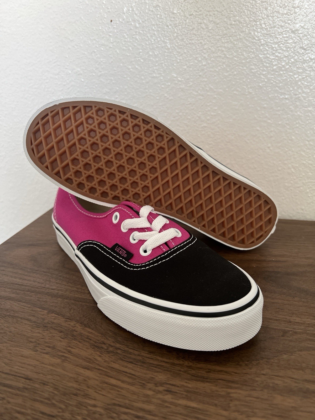 Vans Authentic Pop Raspberry Rose Pink Canvas Skate Sneakers Shoes Size 5 Mens
