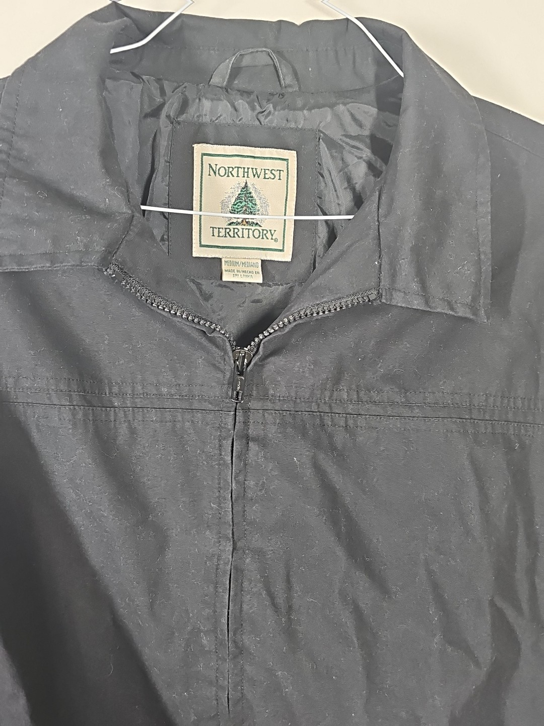 Northwest Territory Black Bomber Jacket Size Medium Made In Sri Lanka
