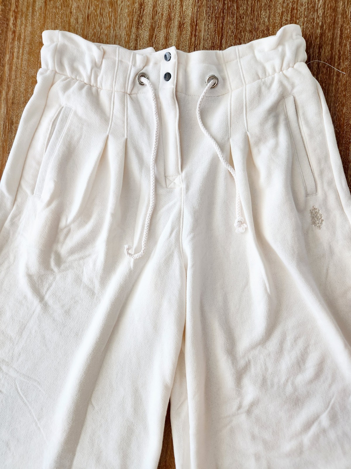 NEW Free People Full Court Wide Leg Pants Large FP Movement Ivory Sweatpants