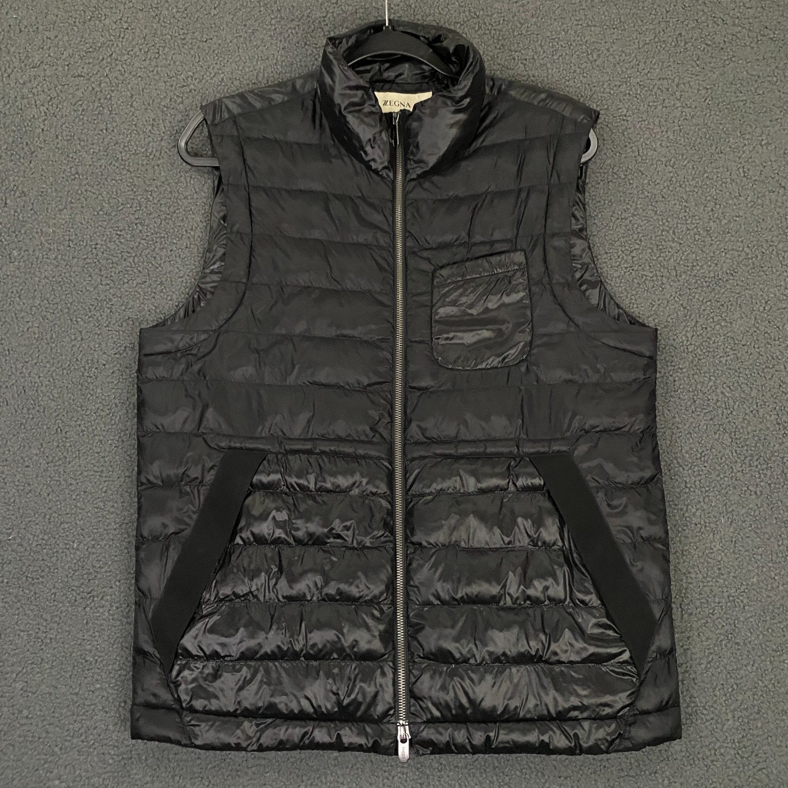Ermenegildo Zegna Vest Mens Small Black Puffer Feather Free Down Nylon