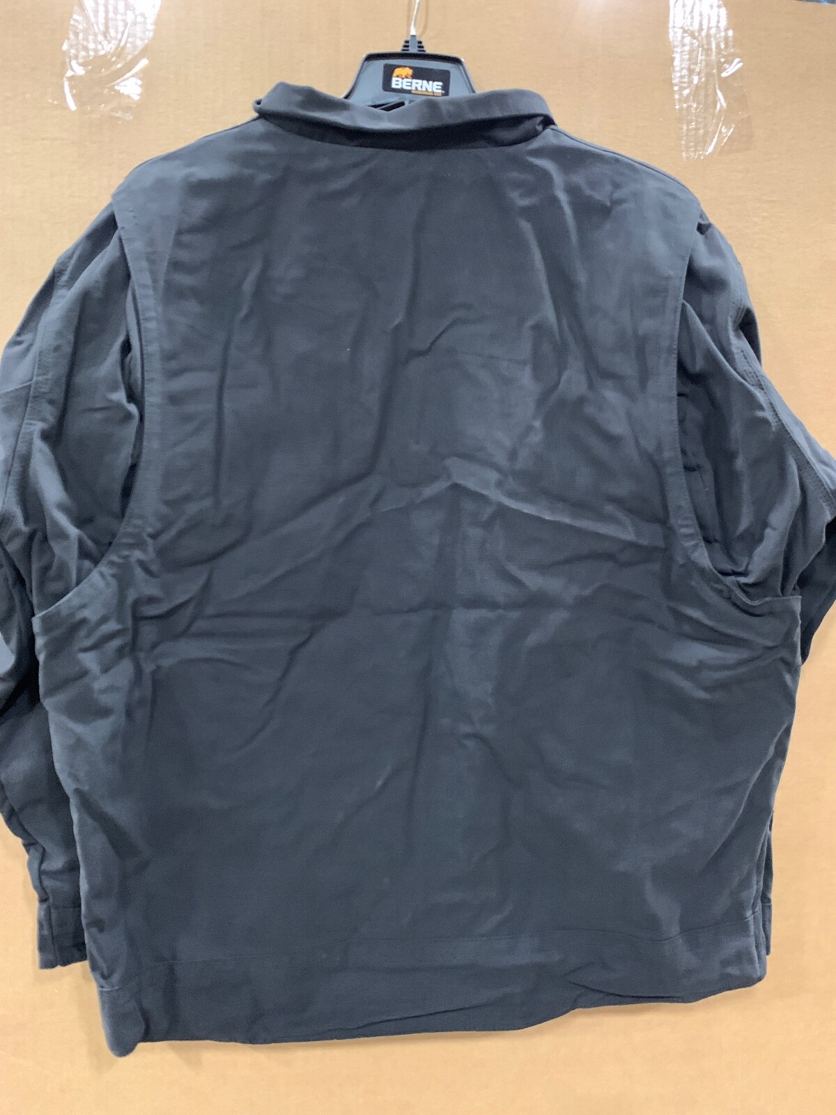 BERNE MENS COAT QUILT LINED DUCK CANVAS BOMER JACKET – XL
