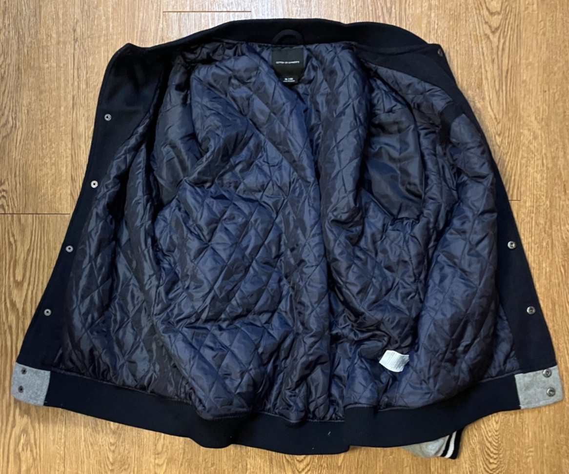 Classic Snap Button Varsity Jacket – Cotton on Garments – Blue/Gray XL – NWOT