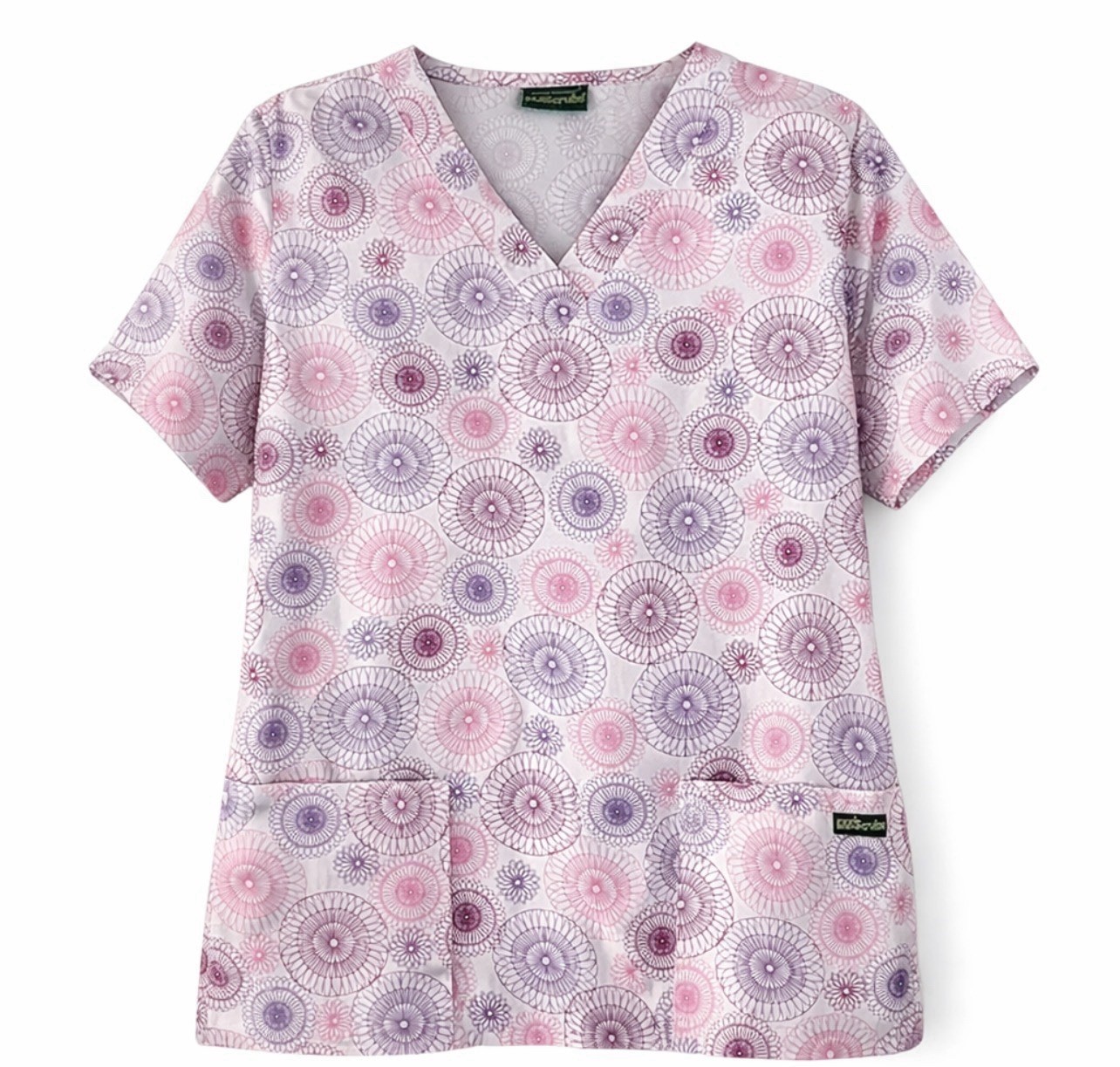 Women’s UA Scrubs Spirograph Pattern Pinks Purples Size Small