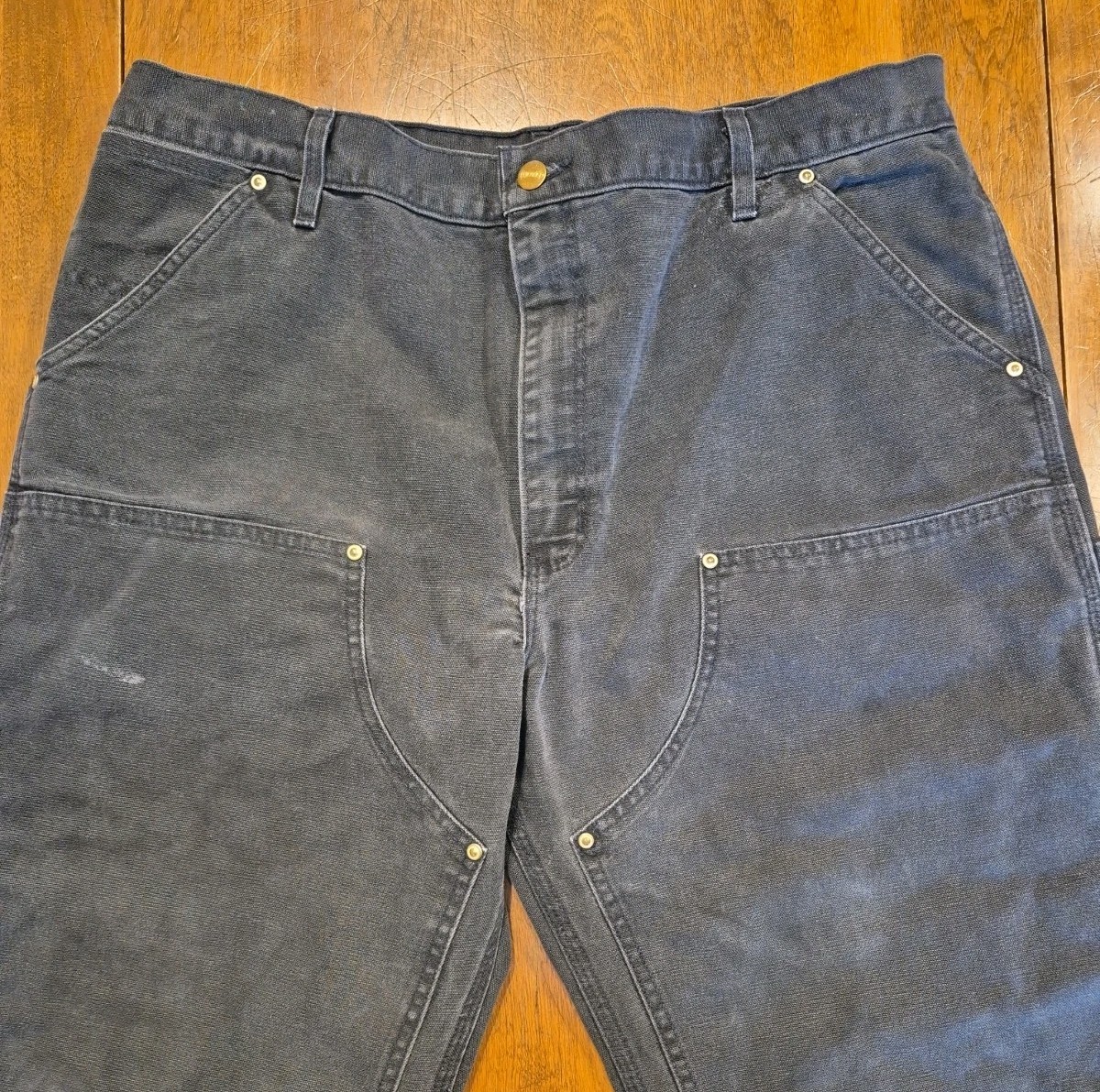 Carhartt B01 BLK Vintage Double Knee Pants Union Made In USA Black Duck 36×30