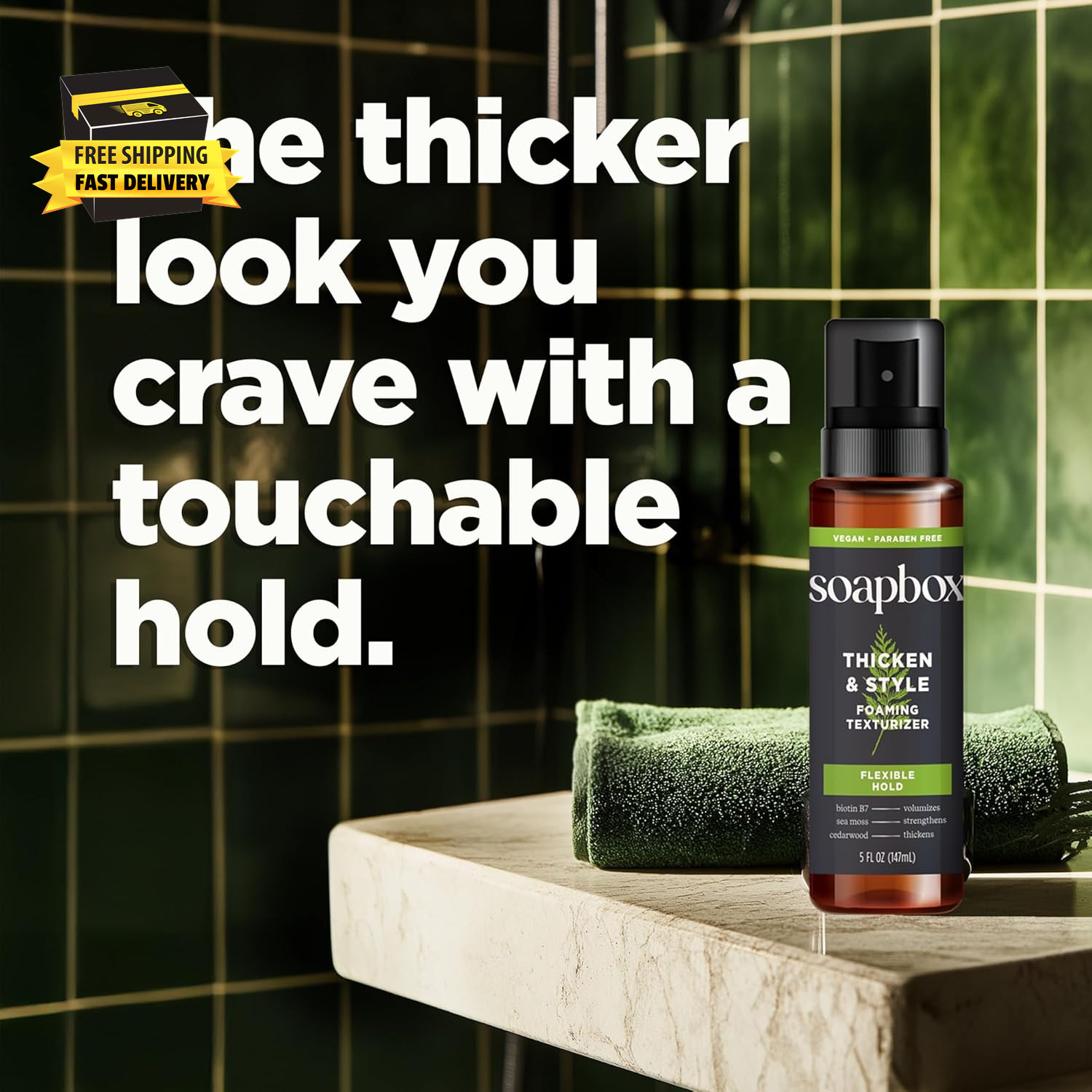 Men’S Thicken & Style Foaming Texturizer, Men’S Hair Styling Foam, Hair Care for