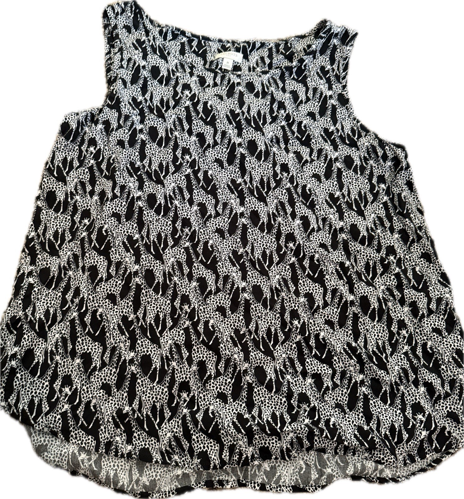Talbots Medium Shirt Giraffe Print Safari Sleeveless